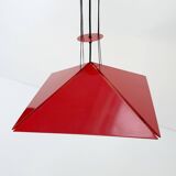 Adjustable red pendant light from Bieffeplast, 1980