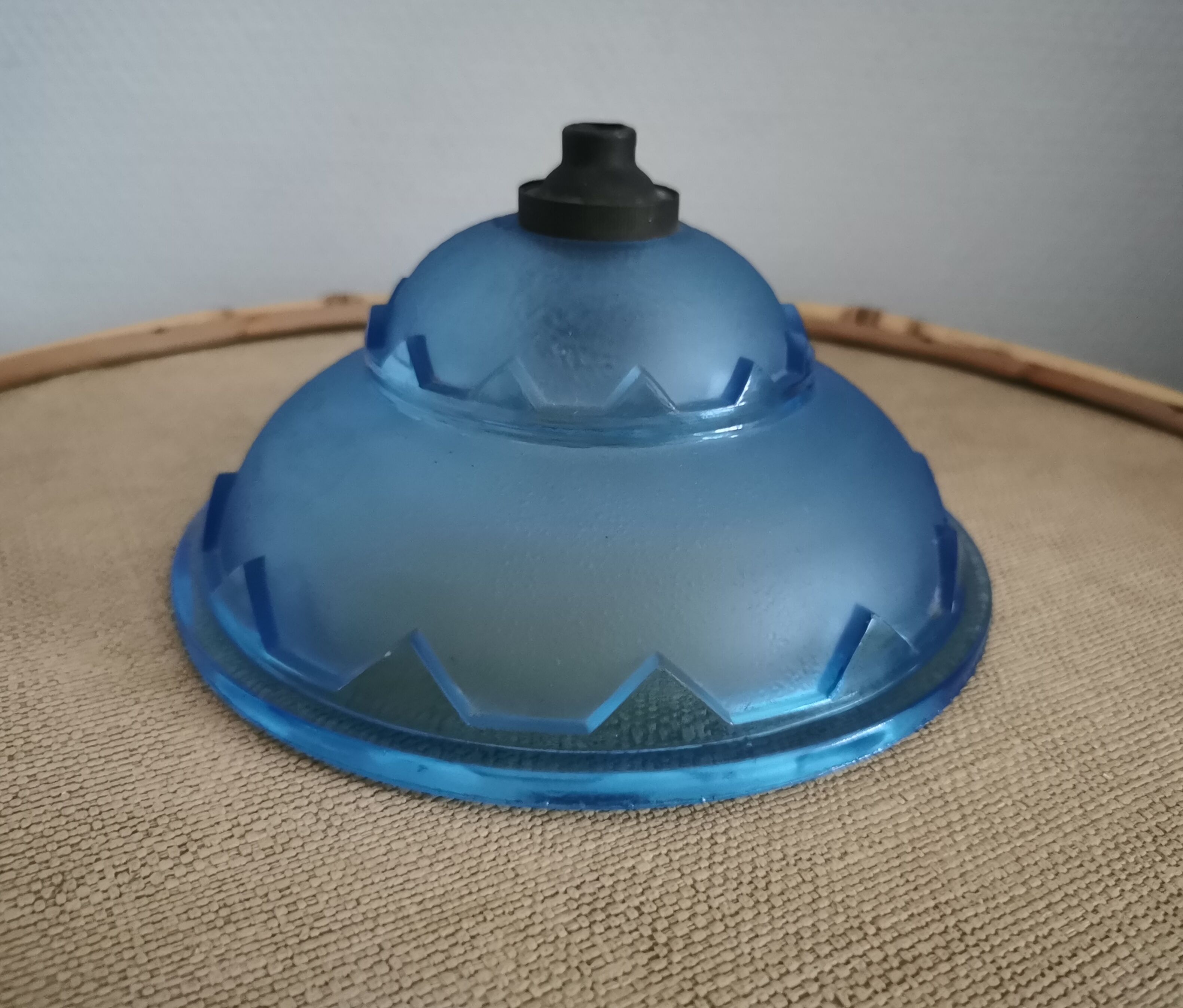 Pair hanging lamp Abat-jour blue glass