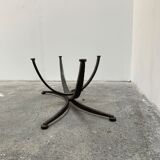 Granite and hammered wrought iron coffee table
