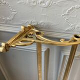 Art-deco wall-mounted coat rack in brass