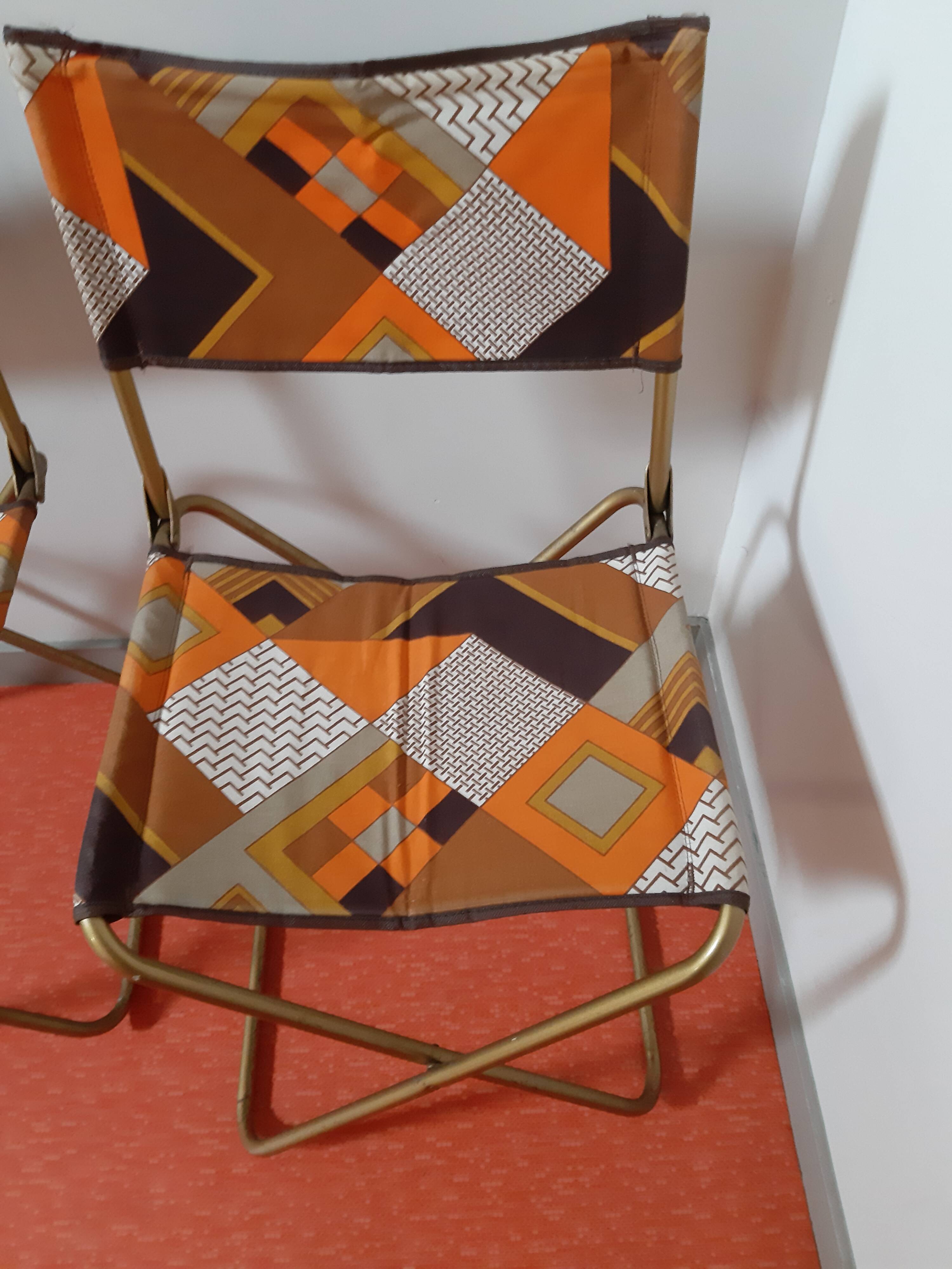 Pair of foldable camping chairs from the 70s