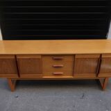 Wooden sideboard of the 70s u-shaped footing