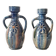 Pair of Vases with Two Turning Handles - Flemish Pottery