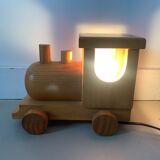 Vintage pine locomotive lamp