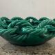 Large ceramic dish from Vallauris with green enamelled rope