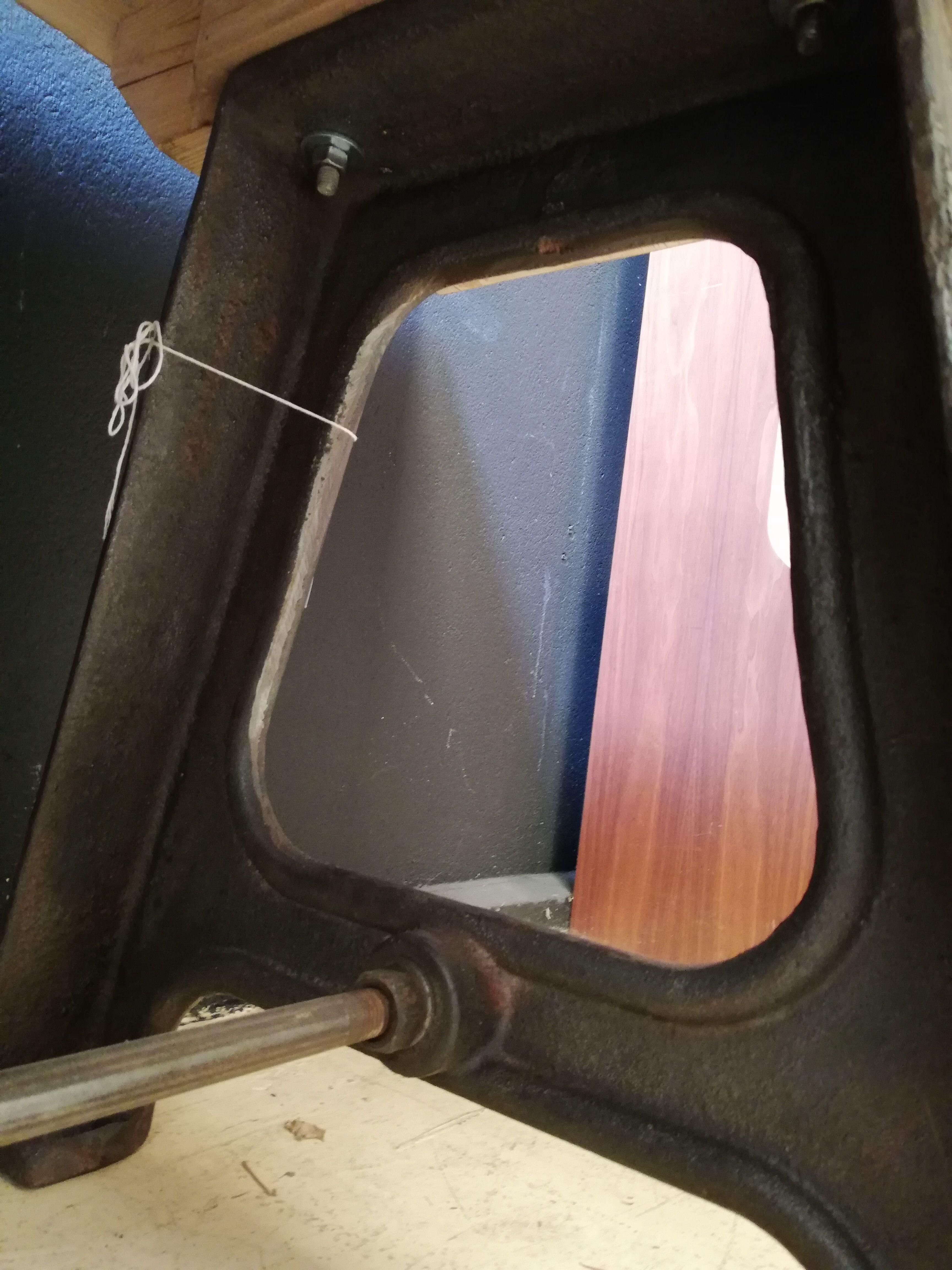 Table in wood and cast iron, industrial style, vintage