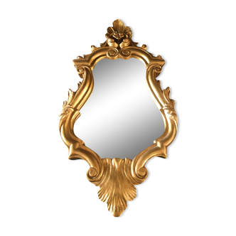 Antique gilded stucco mirror
