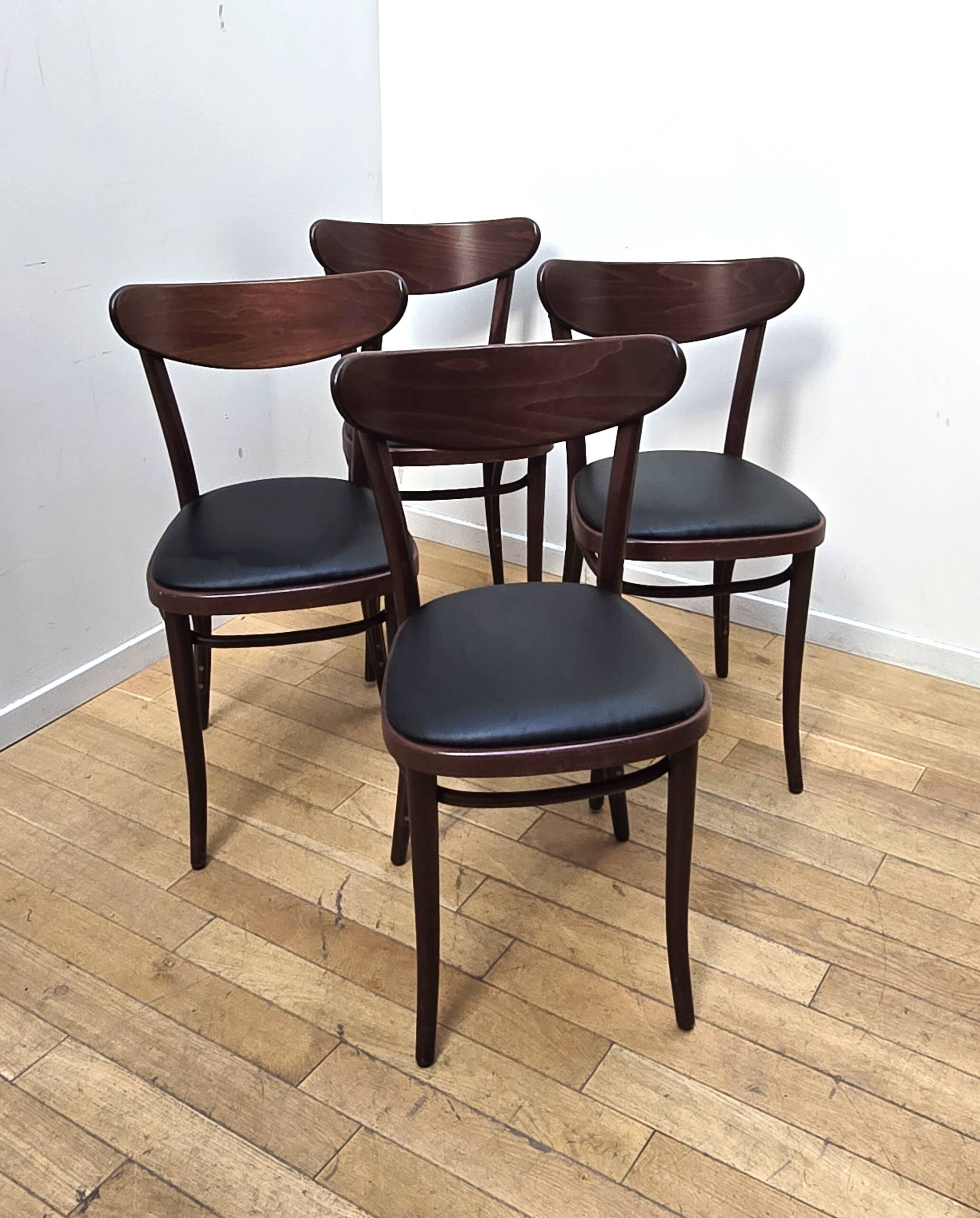 Set of 4 Banana bistro chairs, TON