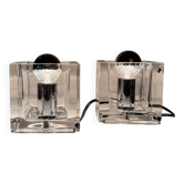 Pair of vintage Nachtmann Leuchten glass lamps