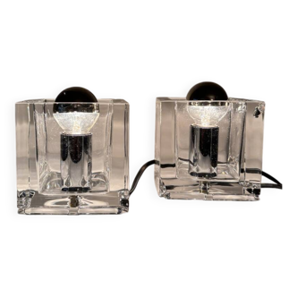 Paire de lampes en verre Nachtmann Leuchten vintage
