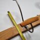 Wall coat rack "bistrot" in metal and wood 1900, 4 hooks
