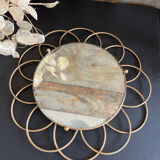 Ancibe brass flower mirror