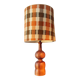 Large turned wooden lamp from the 1960s, signed JS Guy.