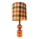 Large turned wooden lamp from the 1960s, signed JS Guy.