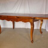 Extendable rectangular table Regency style in solid oak