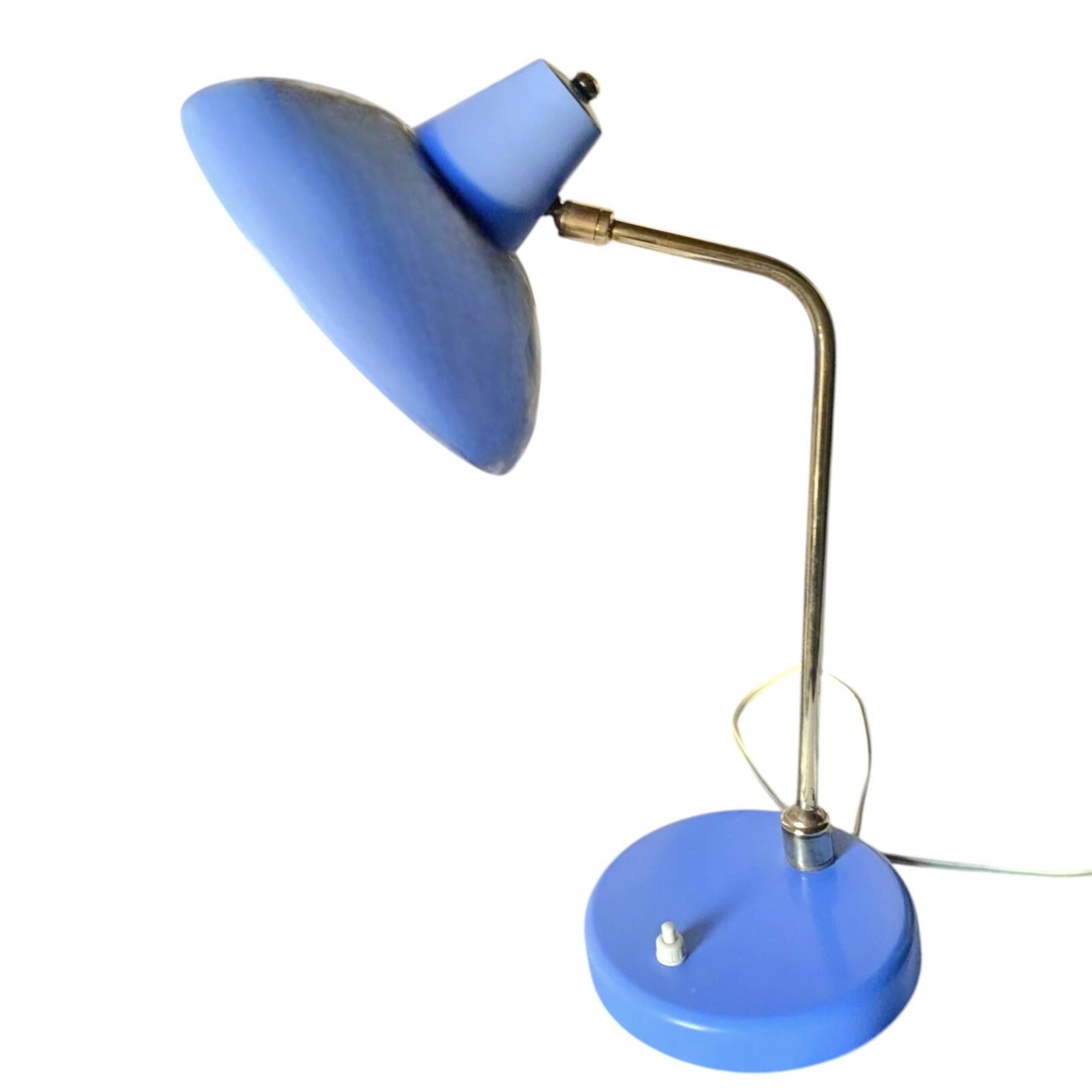 Lampe en métal bleu, 1960
