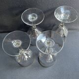 4 Verres à eau Daum putoisés or