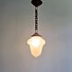 Art Deco pendant light in transparent satin glass, 1920s-30s