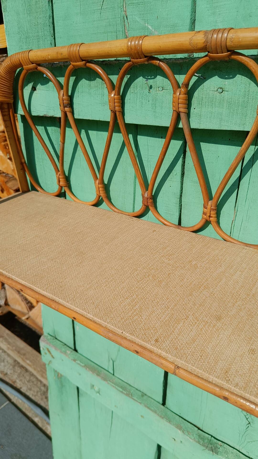 1960s rattan wall shelf