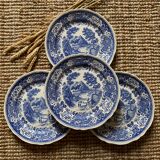 Service of 6 flat plates Villeroy - Boch model Burgenland blue/ white