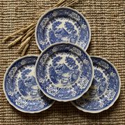 Service of 6 flat plates Villeroy - Boch model Burgenland blue/ white