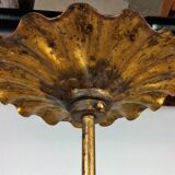 Golden luster with 12 arms of light decorated with leaves 1940