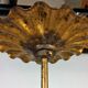Golden luster with 12 arms of light decorated with leaves 1940