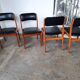 Set de 4 chaises scandinave,  Skaï  année  70