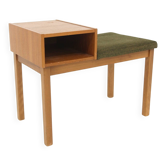Banc-téléphone scandinave chêne, Suède, 1960