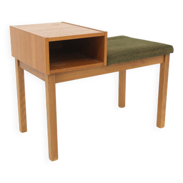 Banc-téléphone scandinave chêne, Suède, 1960