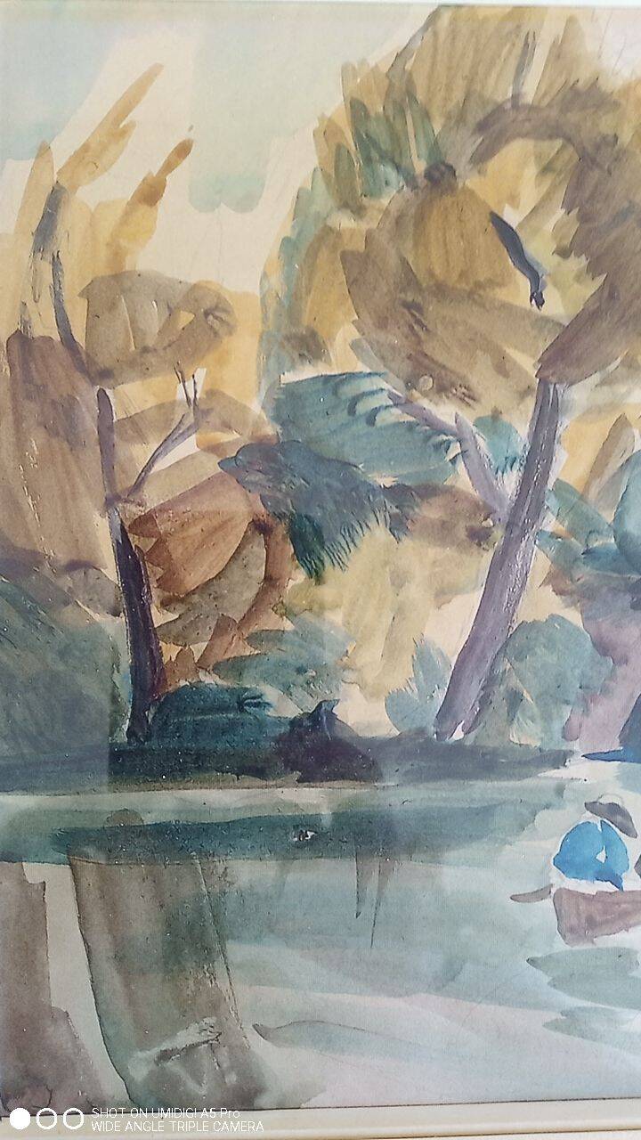 Jacques laplace (1890-1955) watercolor - 21 x 29 cm - signed and dated 1921