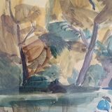 Jacques laplace (1890-1955) watercolor - 21 x 29 cm - signed and dated 1921