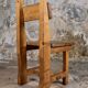 Set of 4 brutalist pine chairs, Italy, 1960s