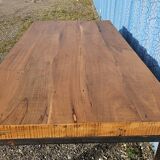 Industrial teak and metal table
