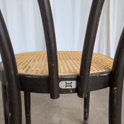 Vintage Bentwood Dining Chair: Black Thonet Style Cane Seat
