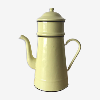 Vintage yellow enamelled coffee teapot