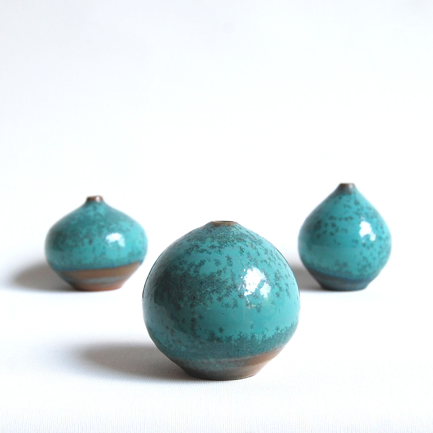 Trio of green miniature ceramics Antonio Lampecco