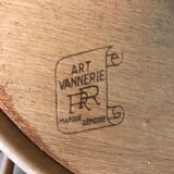 1960s vintage rattan sun clock