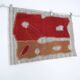 Burgundy Textile Wall Hanging, Handmade Tapestry Rug