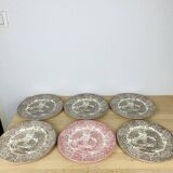 6 English ironstone plates