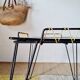 Black metal side table with scoubidou, 1950s