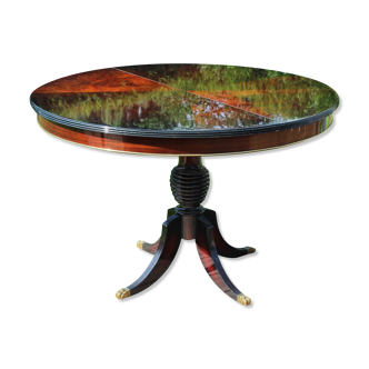 Walnut round table