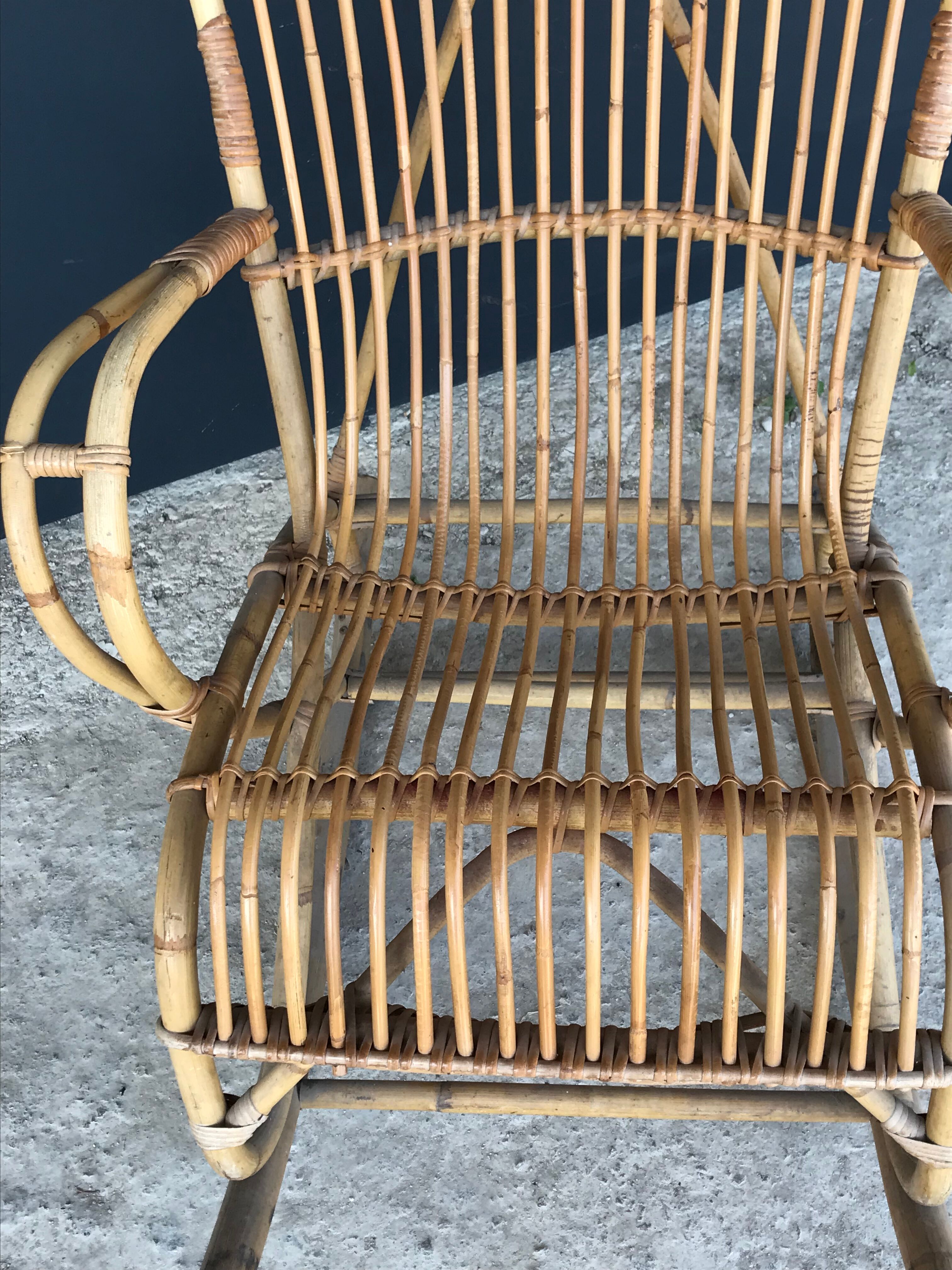 Rattan rocking-chair