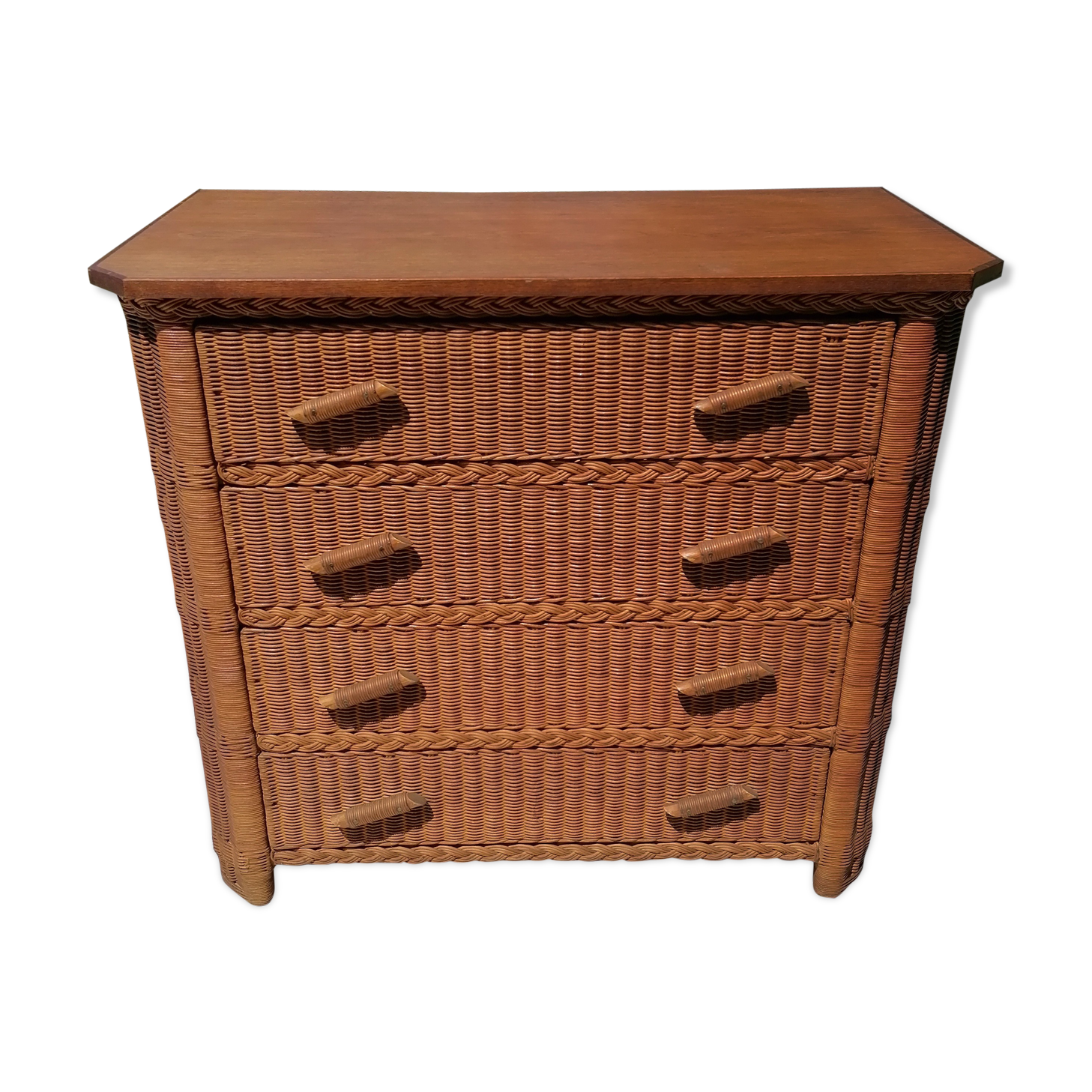 Vintage wicker dresser