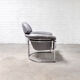 Fauteuil en cuir avec cadre tubulaire chromé, années 1980