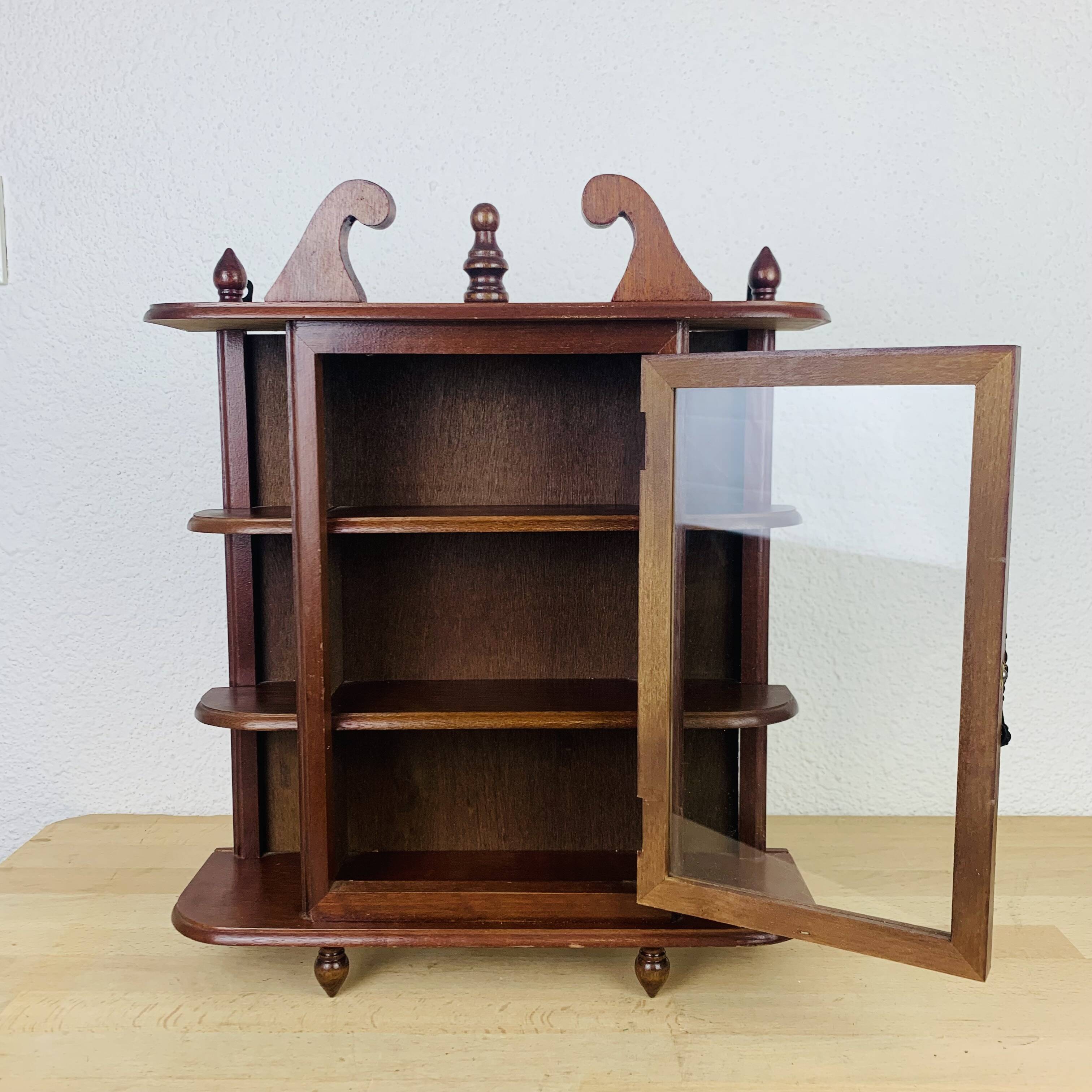Vintage wooden miniature wall shelf
