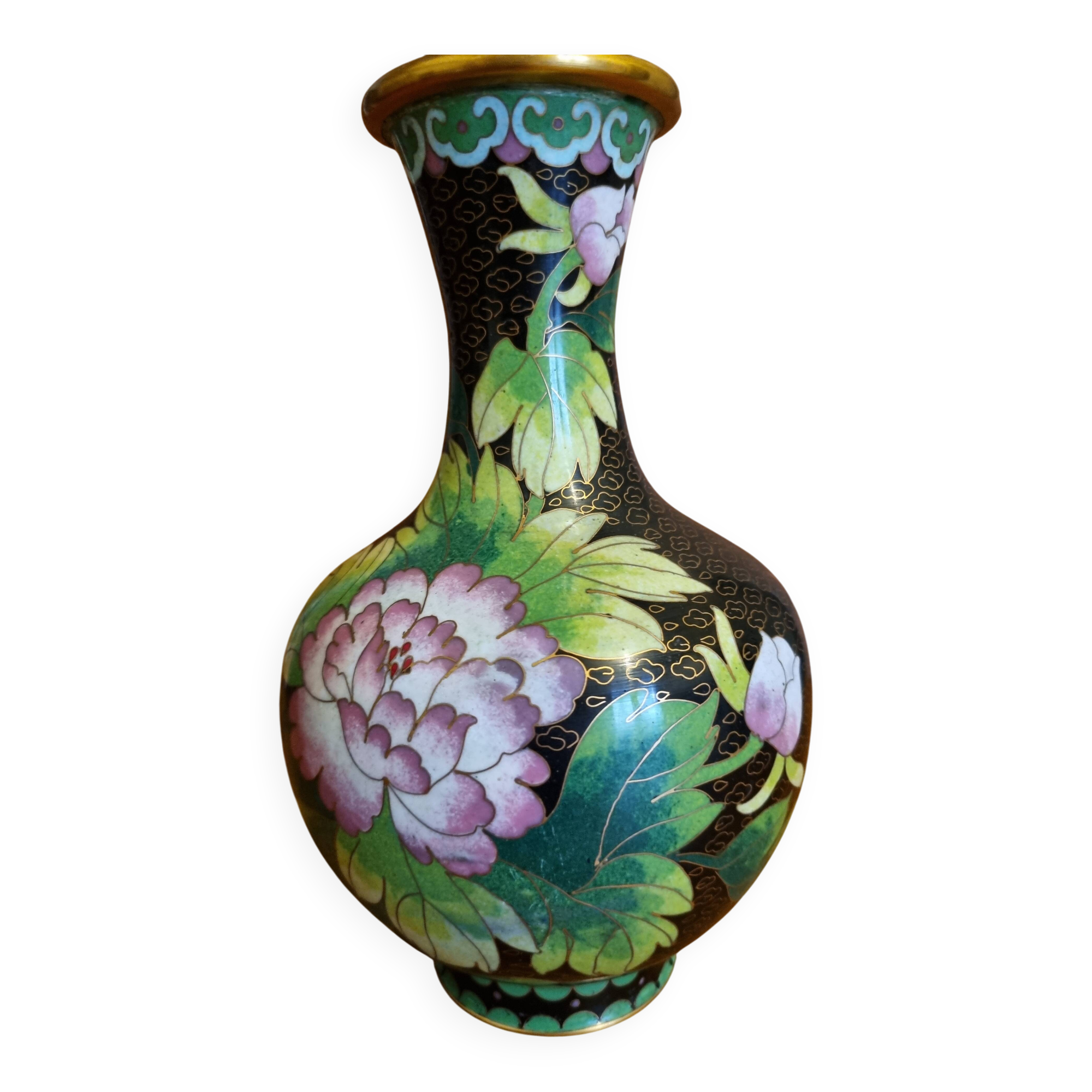 Chinese vase in cloisonné enamel 21 cm