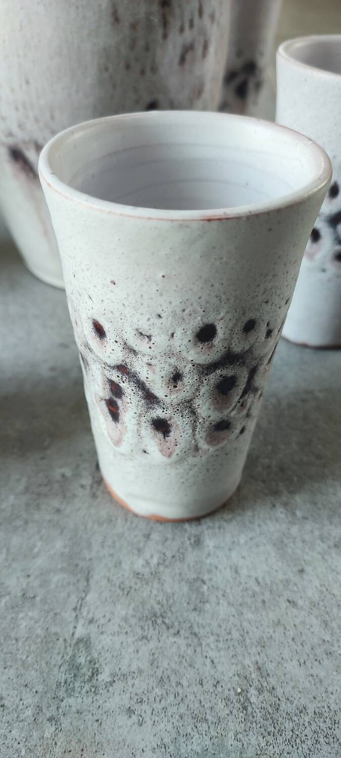 Pierlot 60s enamelled stoneware orangeade service