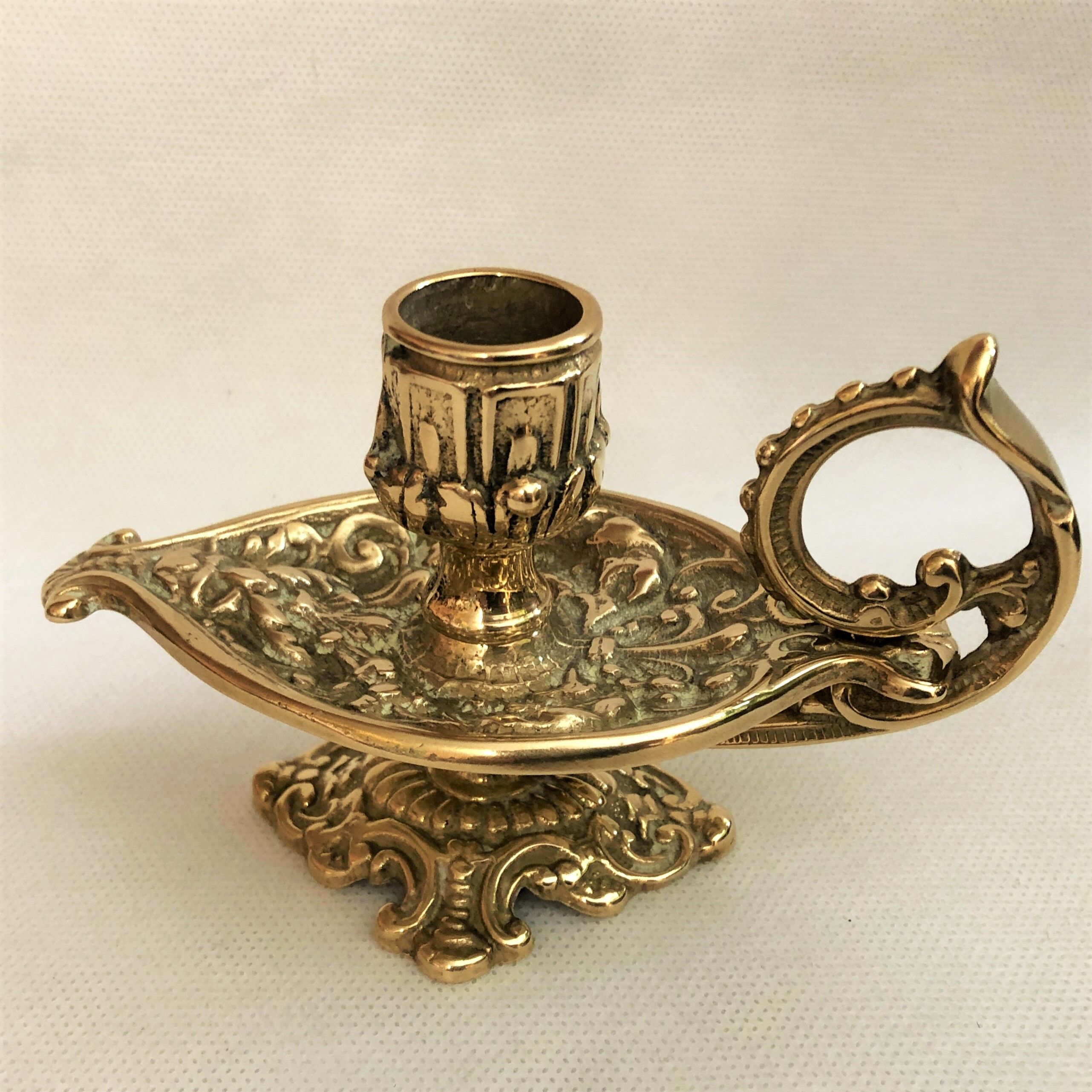 Golden brass candle holder Napoleon III style