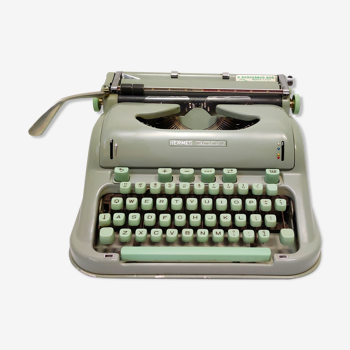 Machine à écrire Hermès 3000 bleu vert